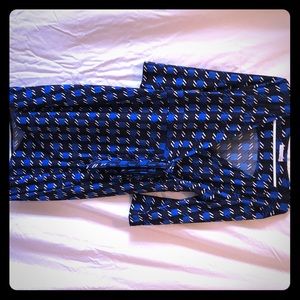 Blue patterned crossover dress